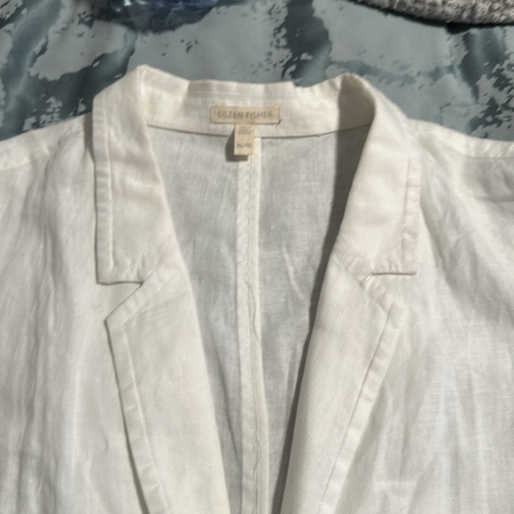 Eileen Fisher Organic Linen White Jacket - Picture 4 of 12